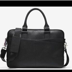 EUC Cole Haan American Airlines Saffiano leather flight travel tote attache bag